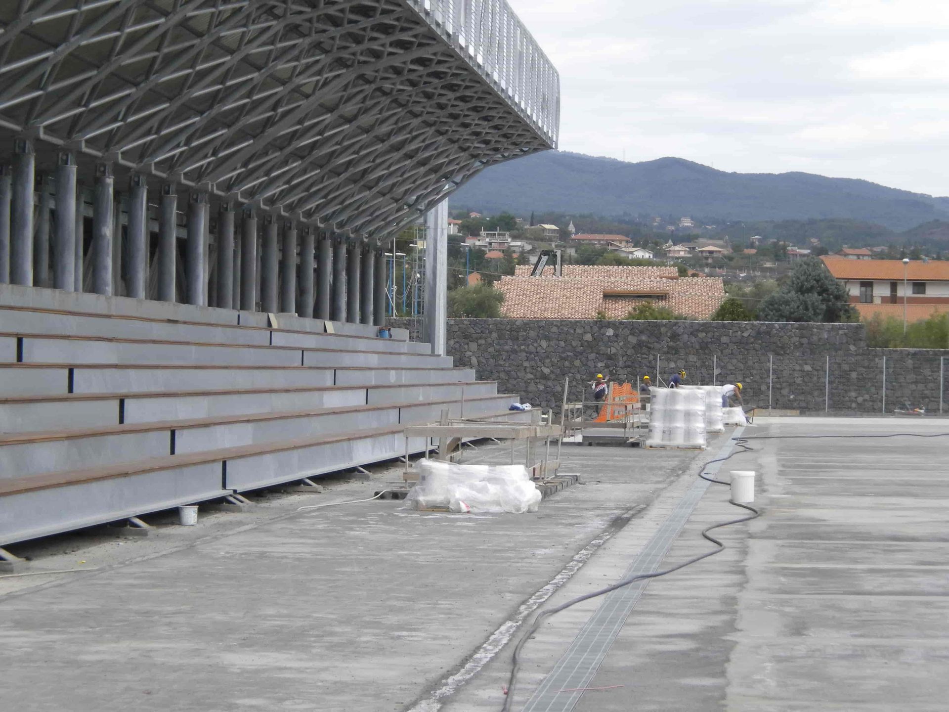 Catania Calcio sports centre deck during protection and overlay works