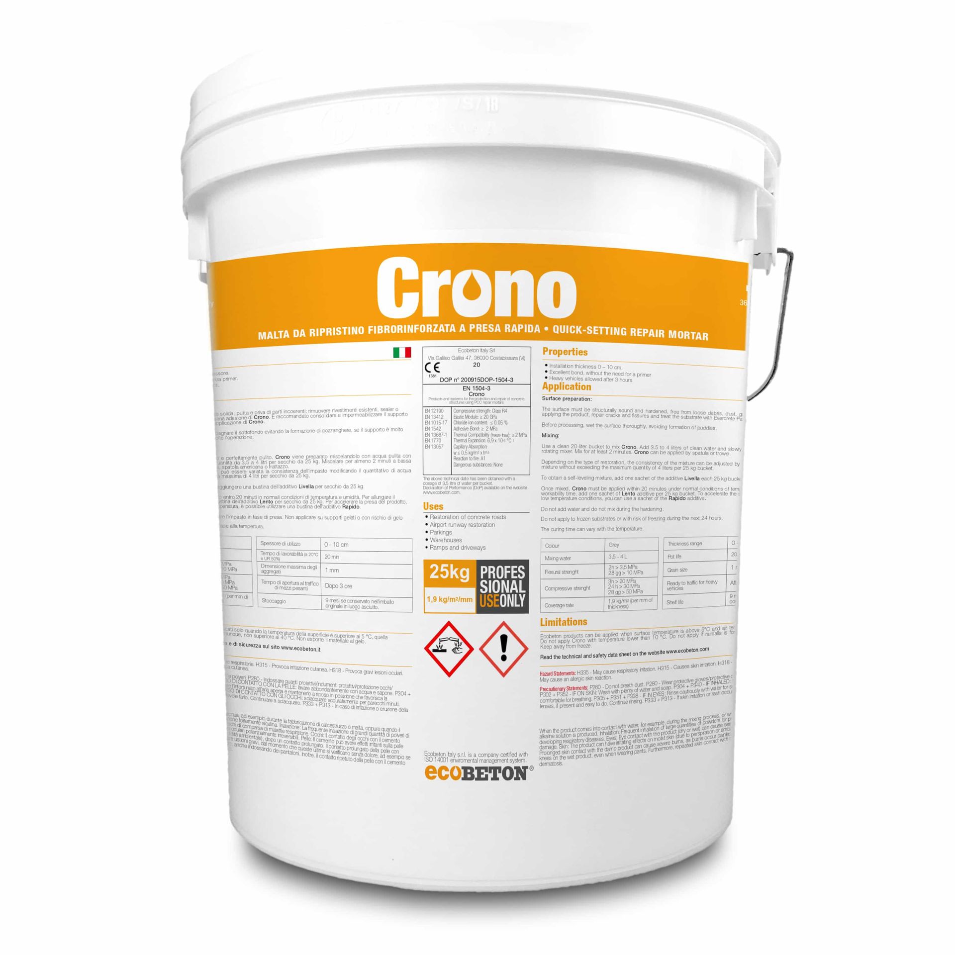 Crono fibre-reinforced rapid-setting mortar 25 kg