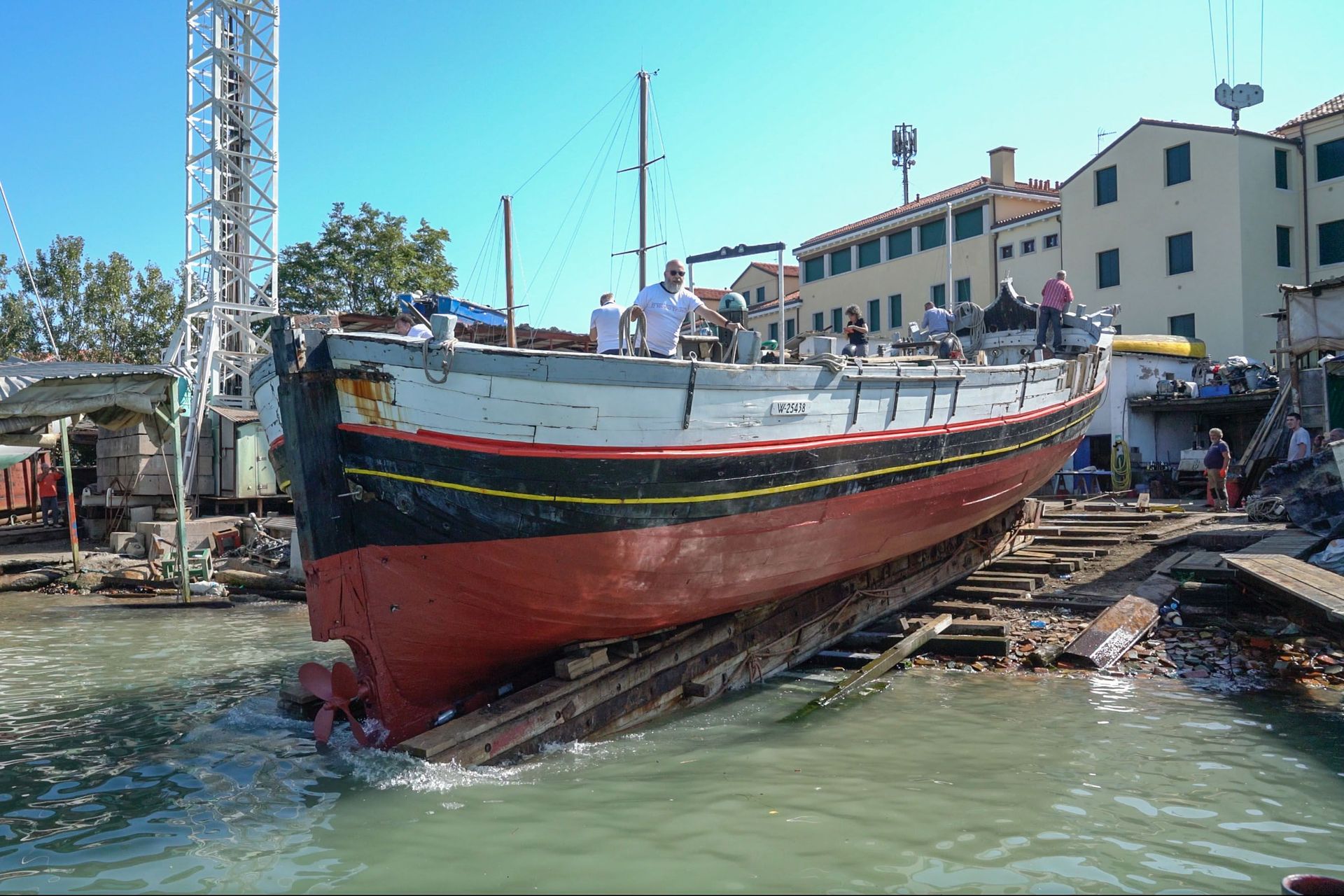 The trabaccolo Il Nuovo Trionfo during restoration