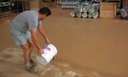 Surface restoration of a warehouse floor