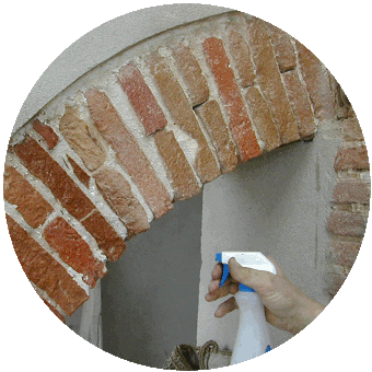 Example of spray application of Brickcover