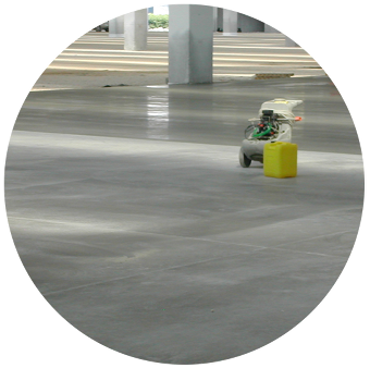 Concrete floor of a factory treated with Evercrete Pavishield
