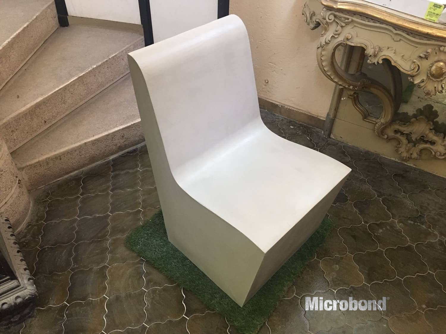Modern chair covered with microcement Microbond